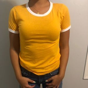 yellow and white basic shirt